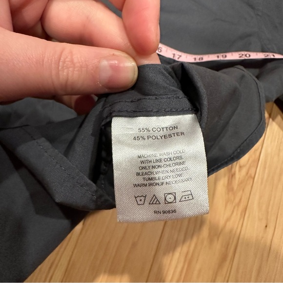 Women’s XXL Slate Gray Button-Down Blouse - Elbow-Length Sleeves - Picture 6 of 6